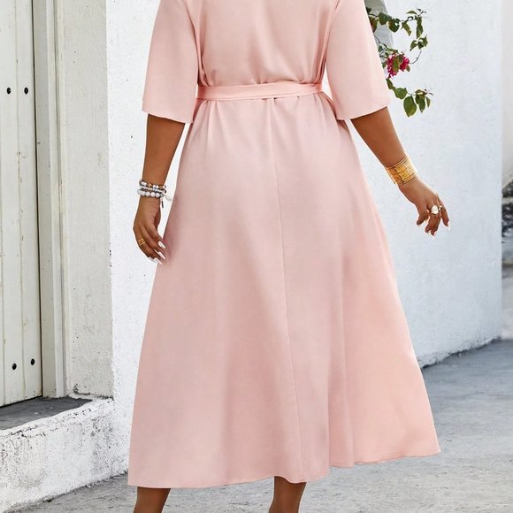 Pink Boho Women's Wrap Design Dress With Floral Print - Picture 2 of 5